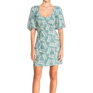 Parker Cammie Tropical Puff Sleeve Mini Dress